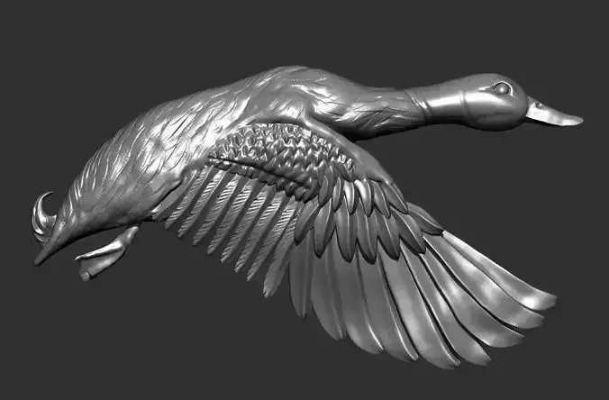 wild duck 3d relief 3D print model