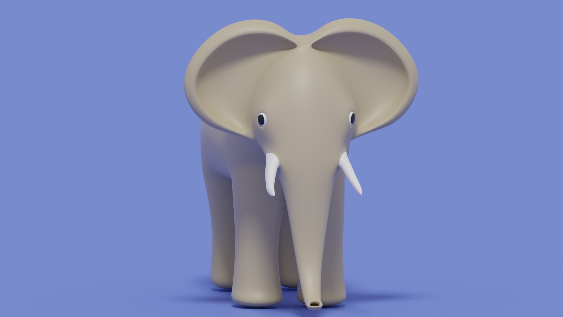 Cartoon Cute Elephant 3D model_3