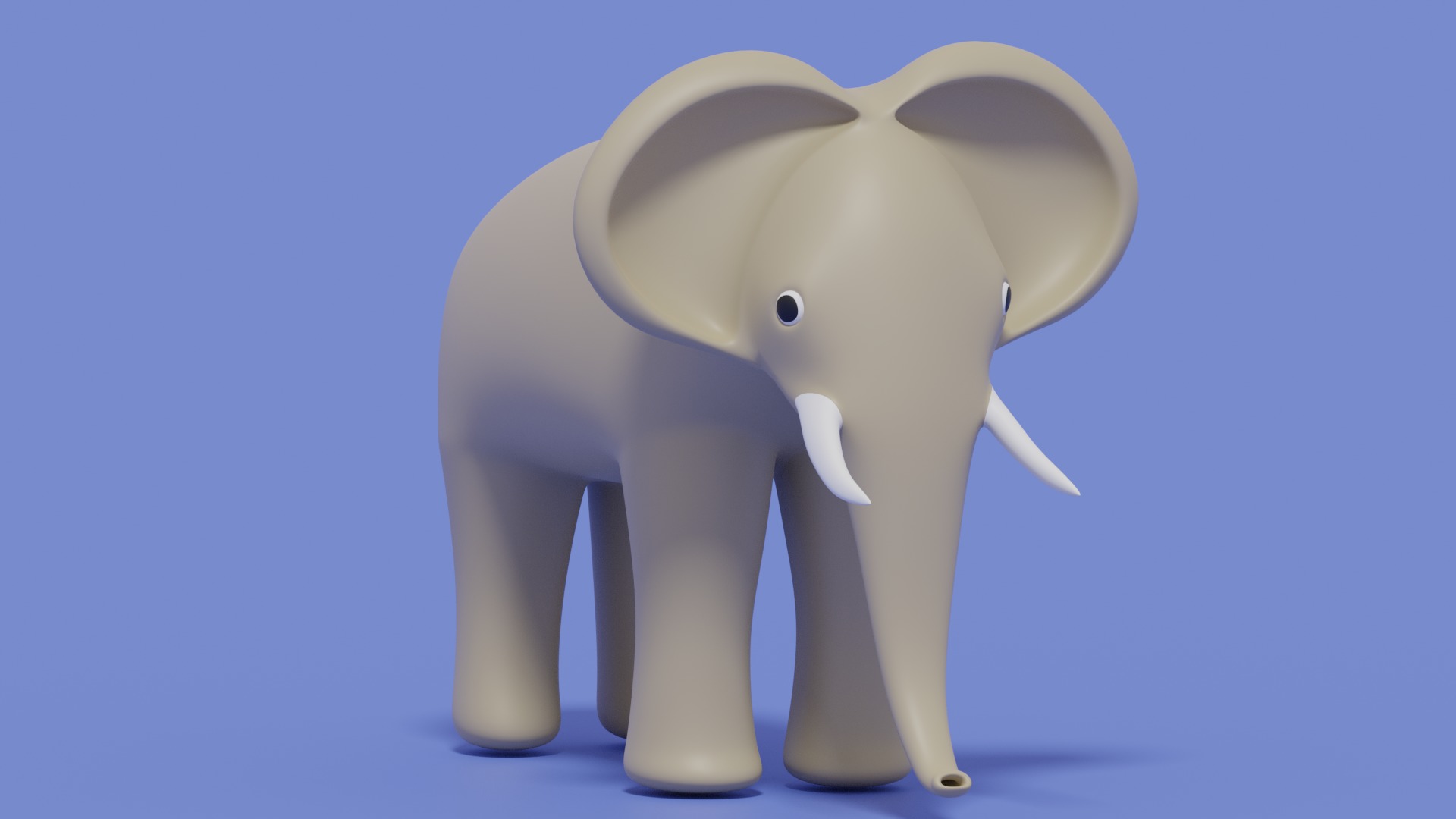 Cartoon Cute Elephant 3D model_11