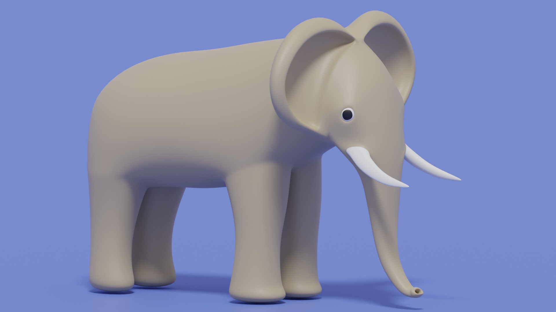 Cartoon Cute Elephant 3D model_6