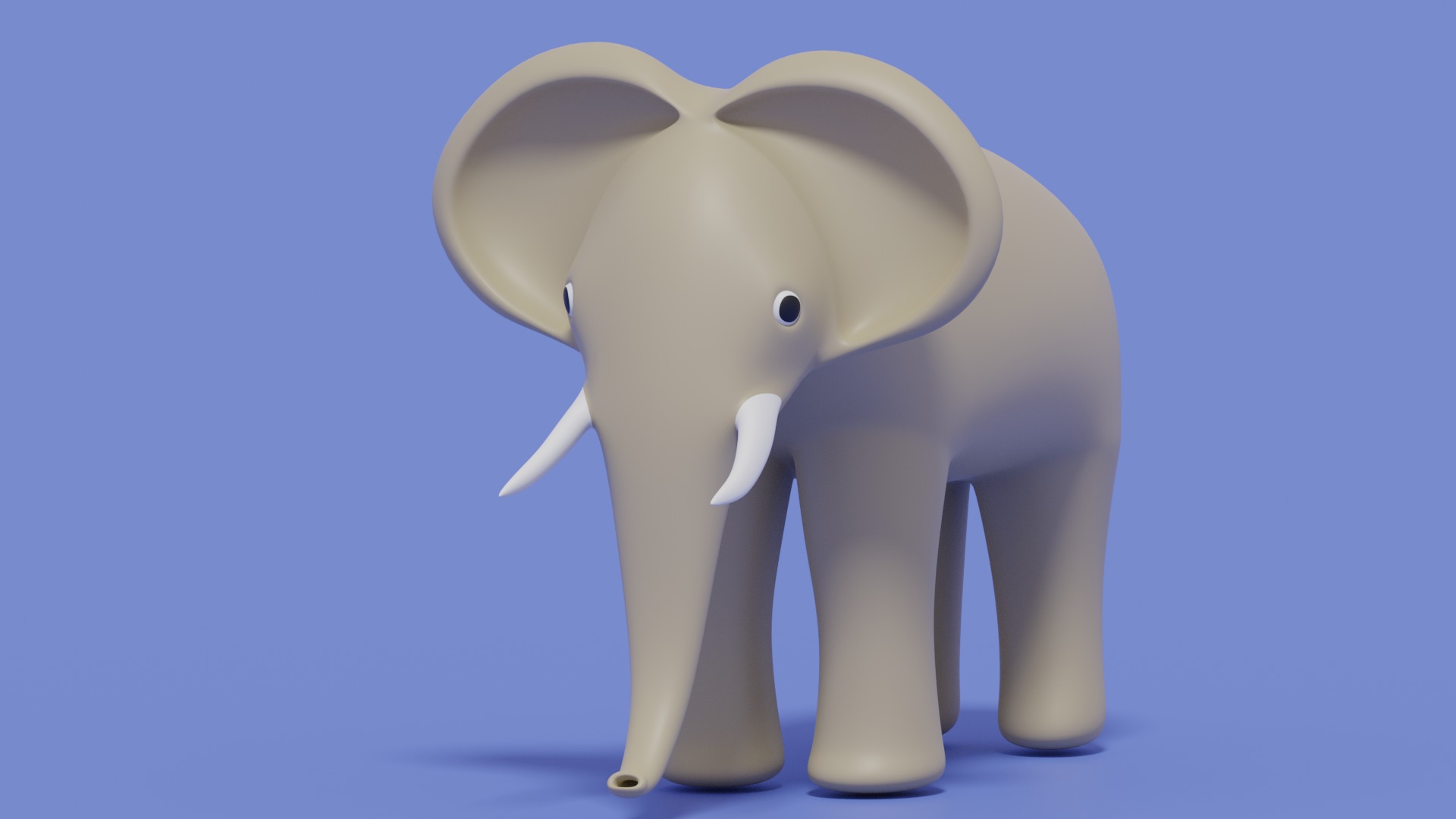 Cartoon Cute Elephant 3D model_4