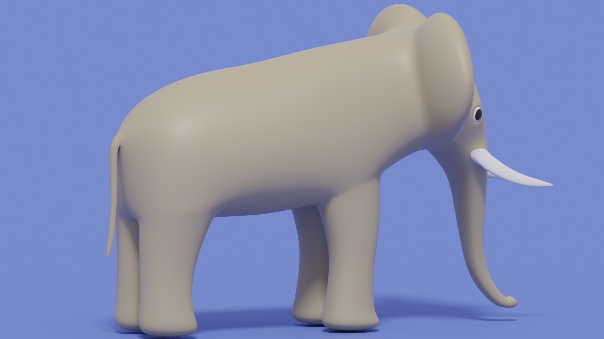 Cartoon Cute Elephant 3D model_8