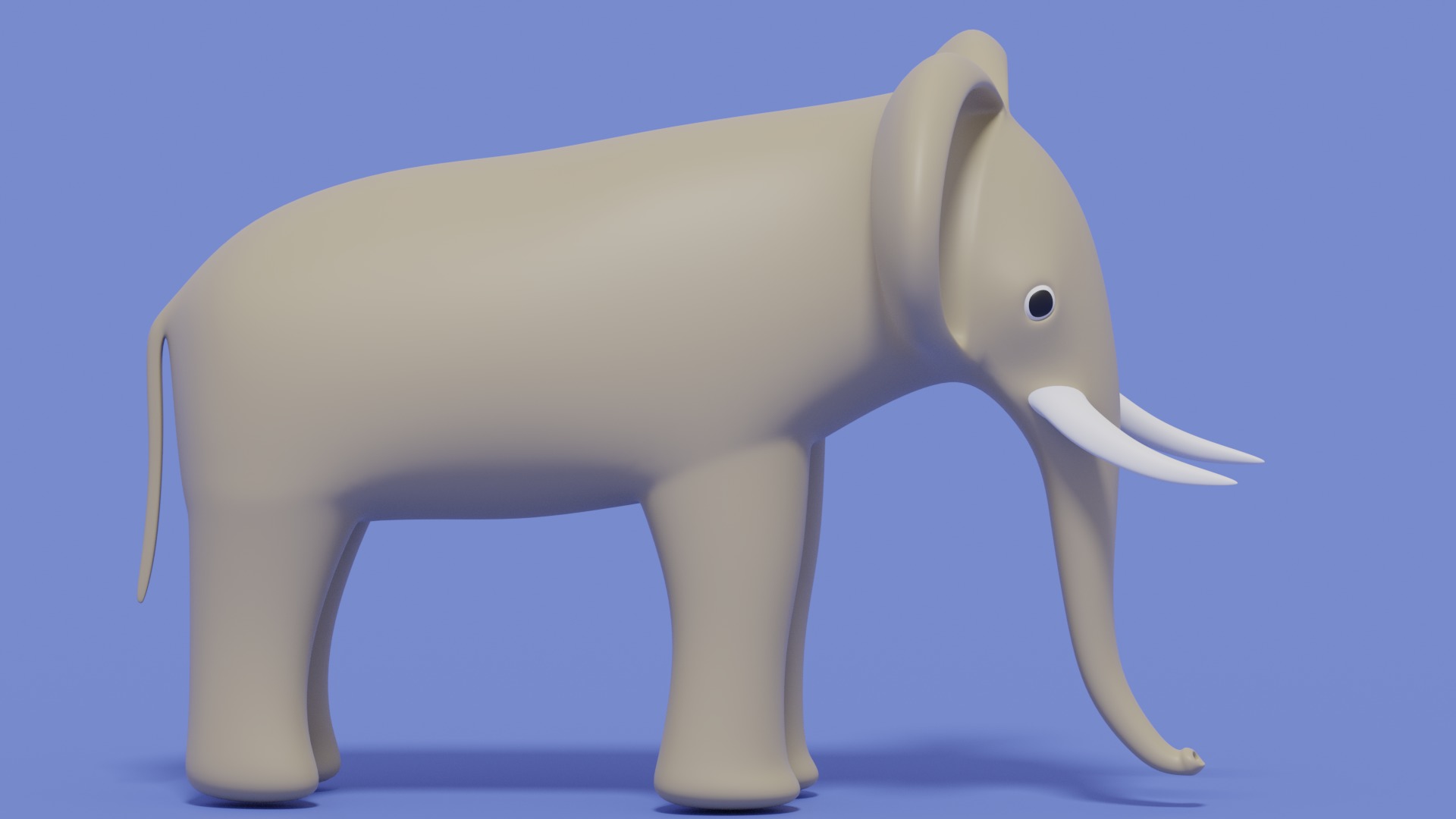 Cartoon Cute Elephant 3D model_7