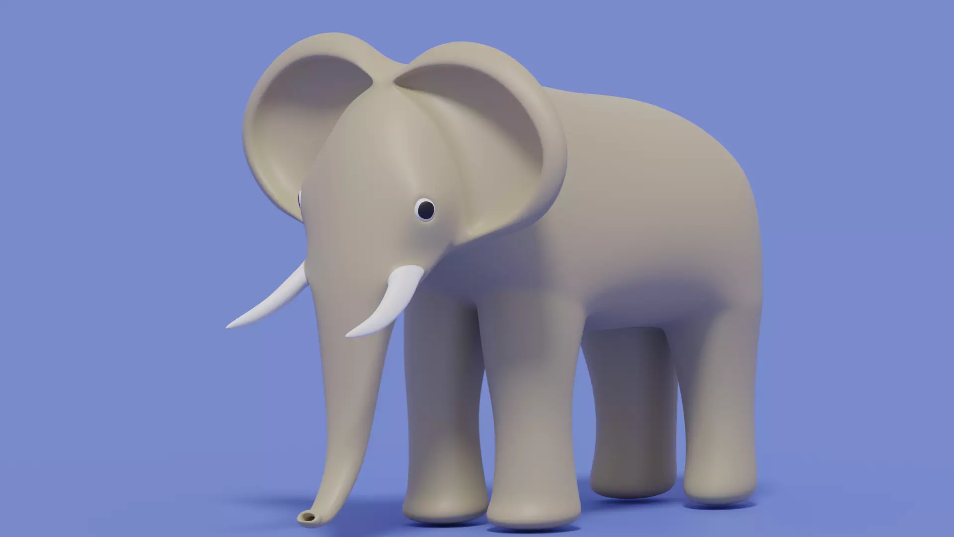 Cartoon Cute Elephant 3D model_0