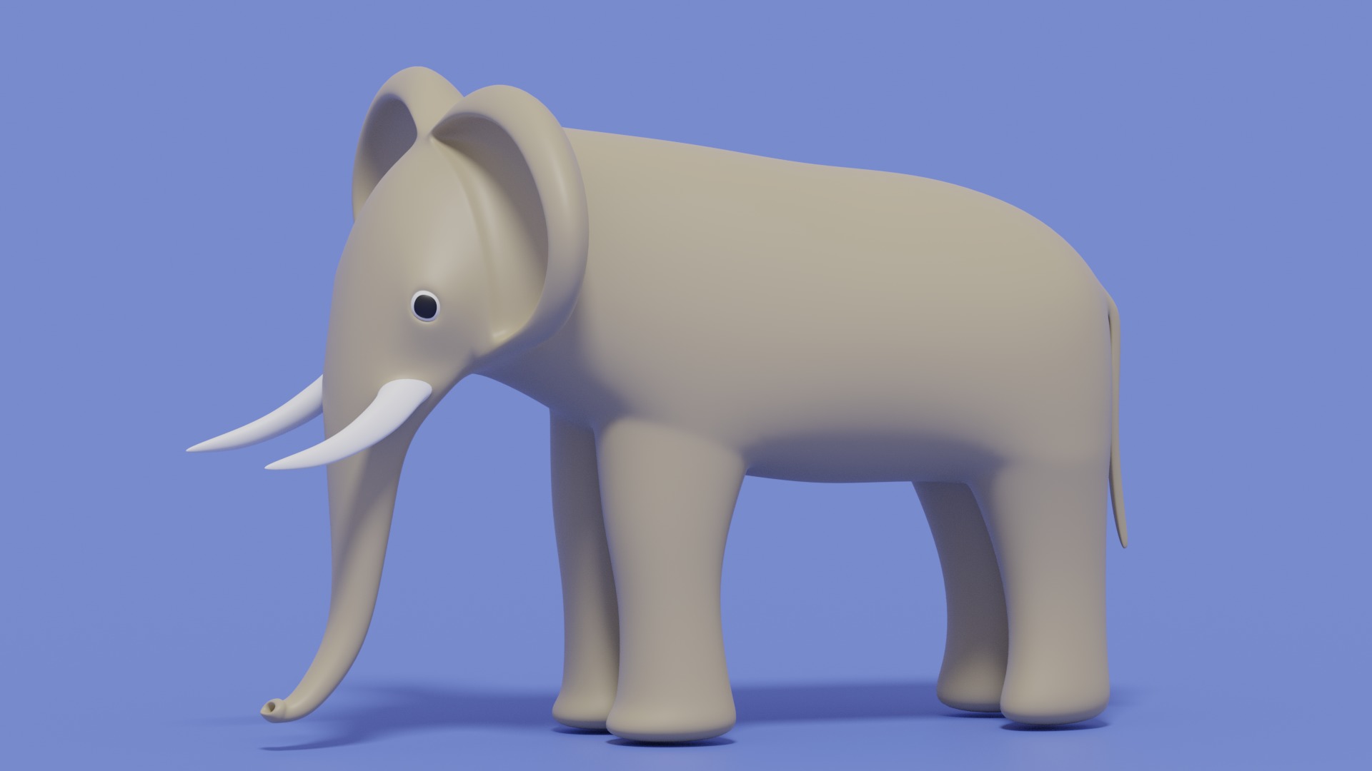 Cartoon Cute Elephant 3D model_1