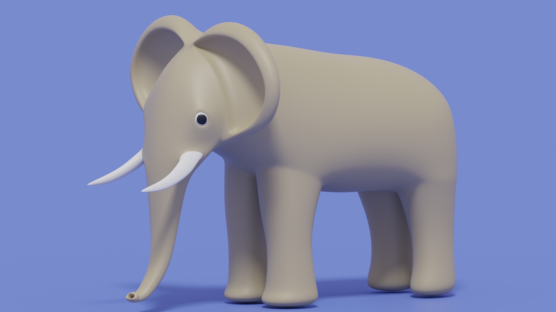 Cartoon Cute Elephant 3D model_2