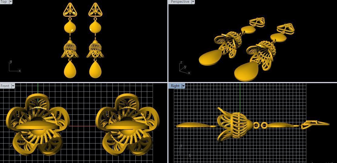 Drop Earrings 3dm file 3D print model_1