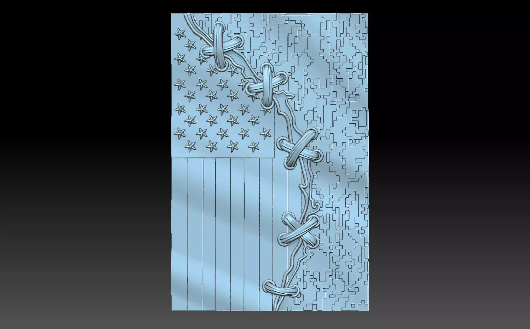 American flag 3D print model