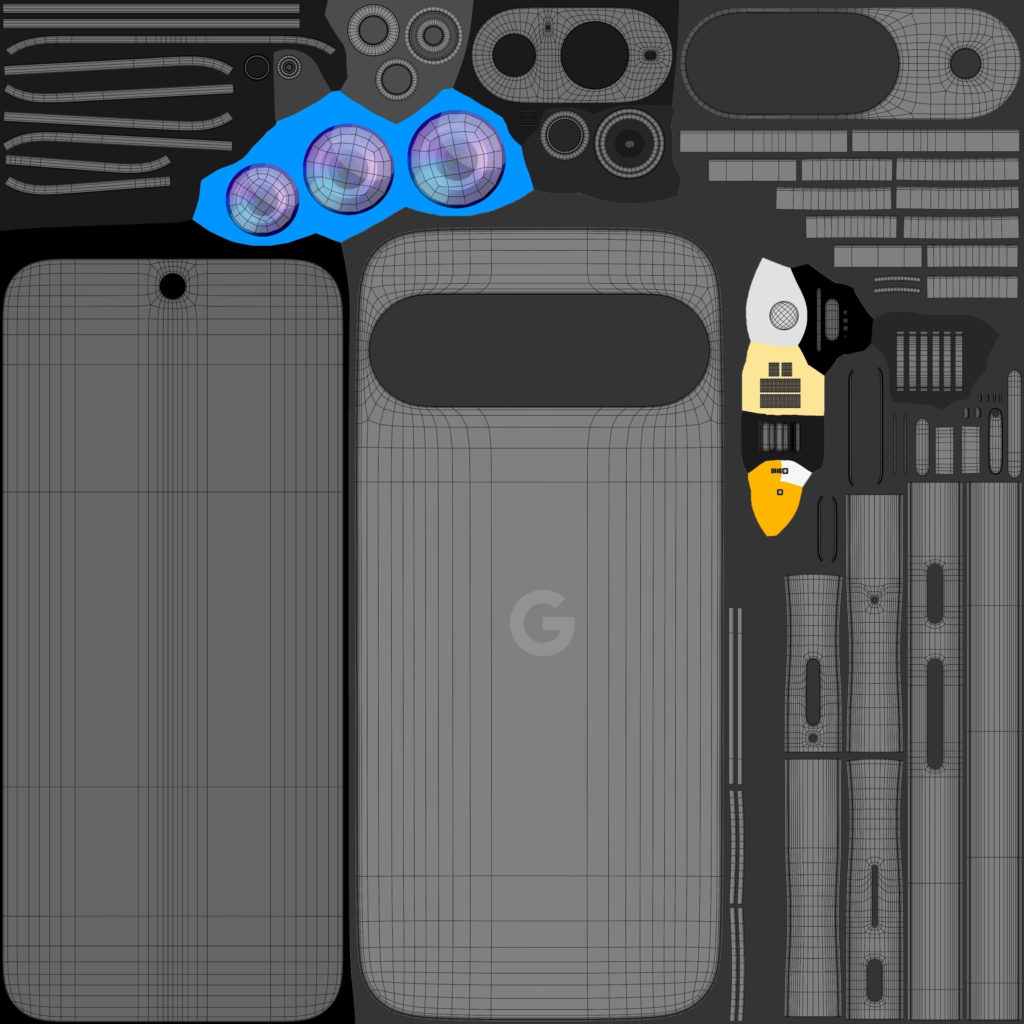 Google Pixel 9 Obsidian Low-poly 3D model_10