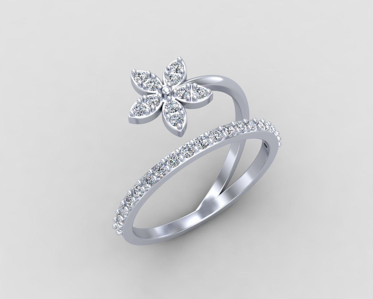Minimal Flower ring 129-MW 3D print model_16