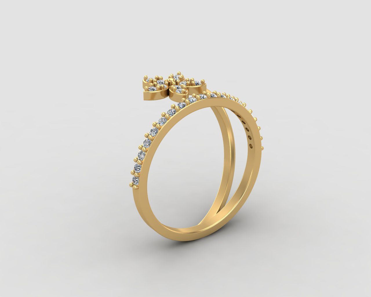 Minimal Flower ring 129-MW 3D print model_22