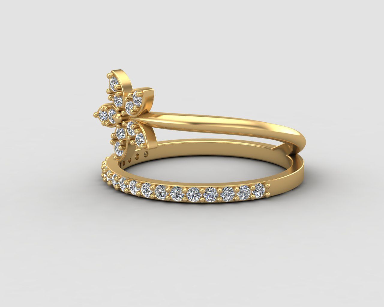 Minimal Flower ring 129-MW 3D print model_27