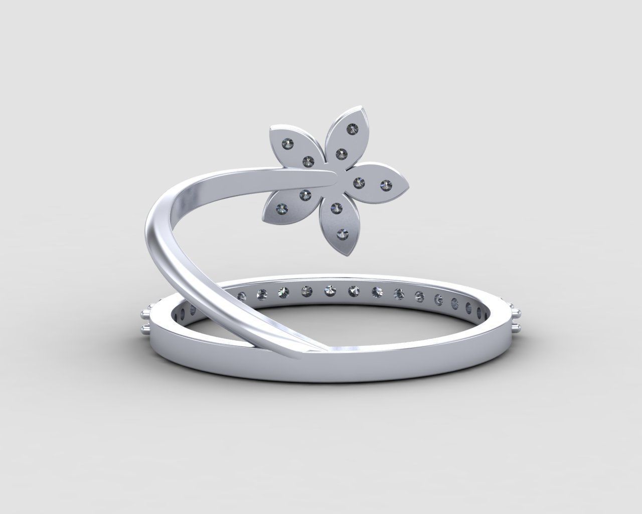 Minimal Flower ring 129-MW 3D print model_20