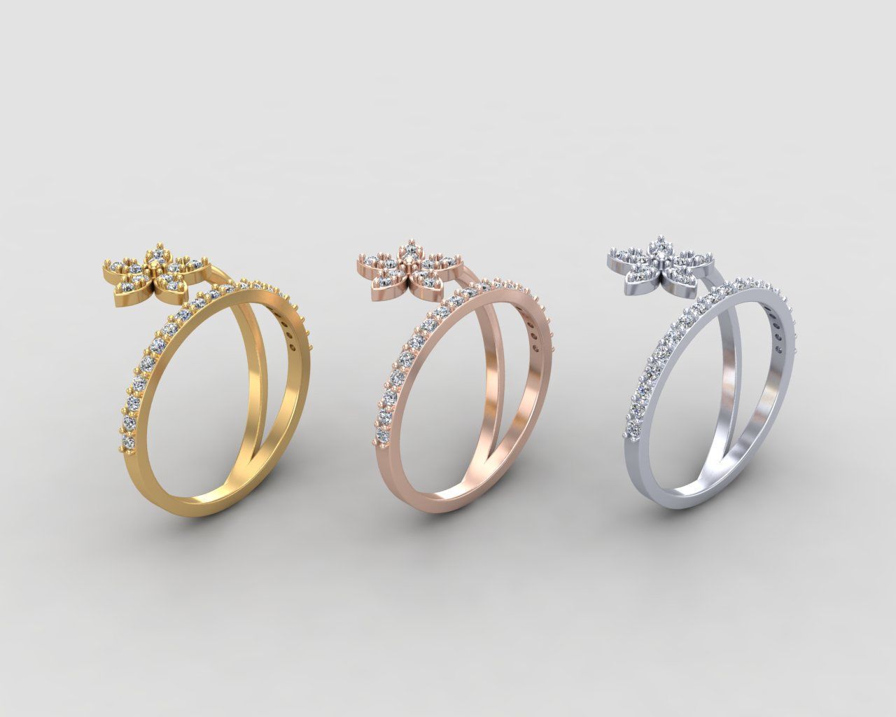 Minimal Flower ring 129-MW 3D print model_10