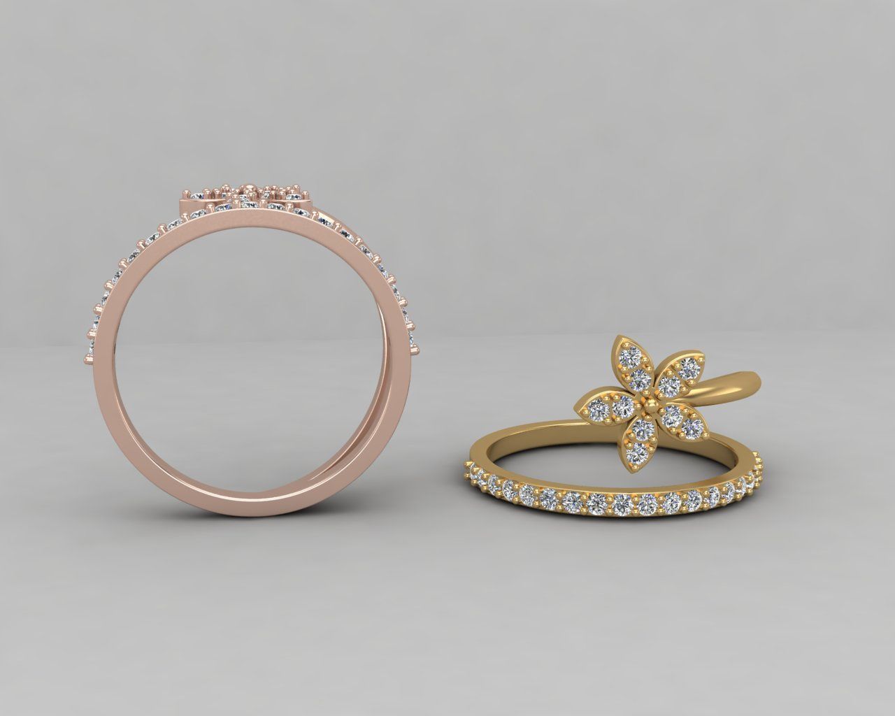 Minimal Flower ring 129-MW 3D print model_1
