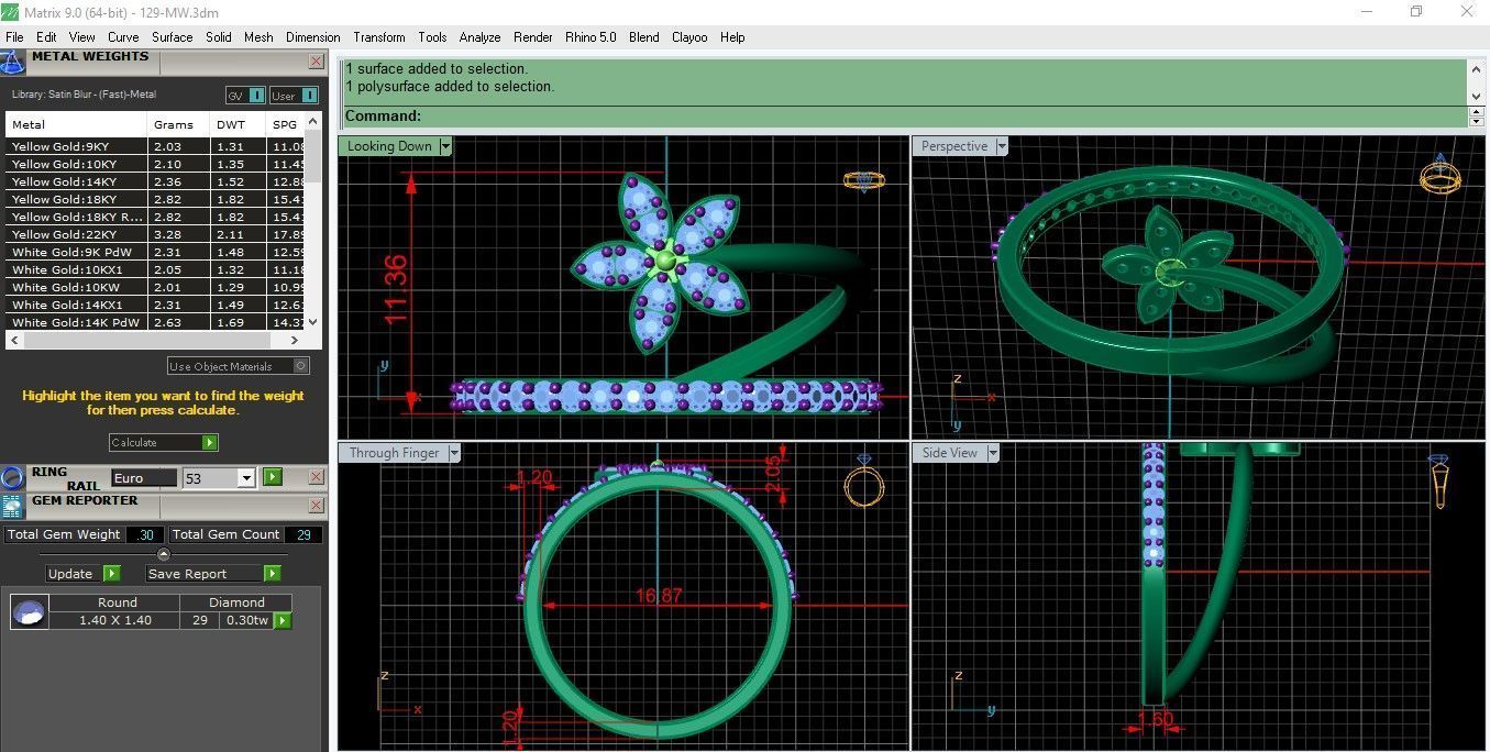 Minimal Flower ring 129-MW 3D print model_2
