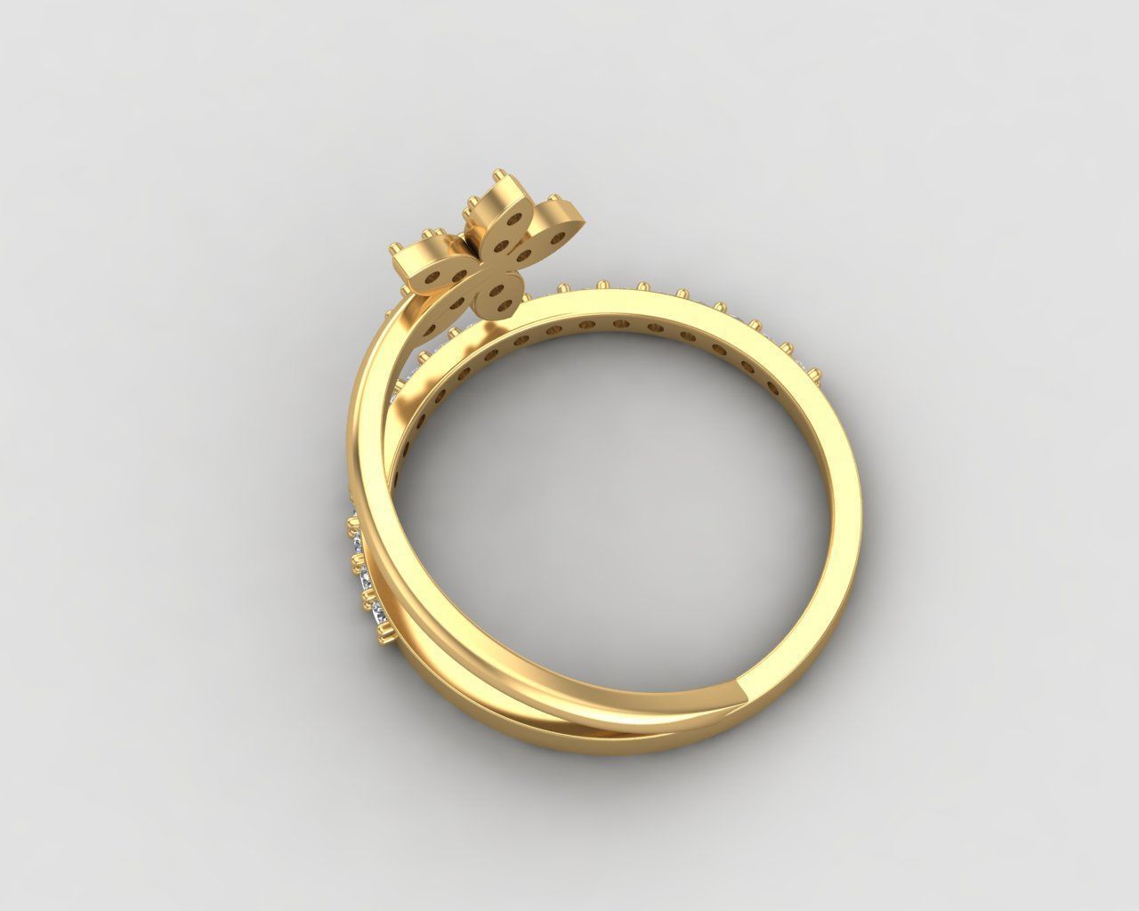 Minimal Flower ring 129-MW 3D print model_29
