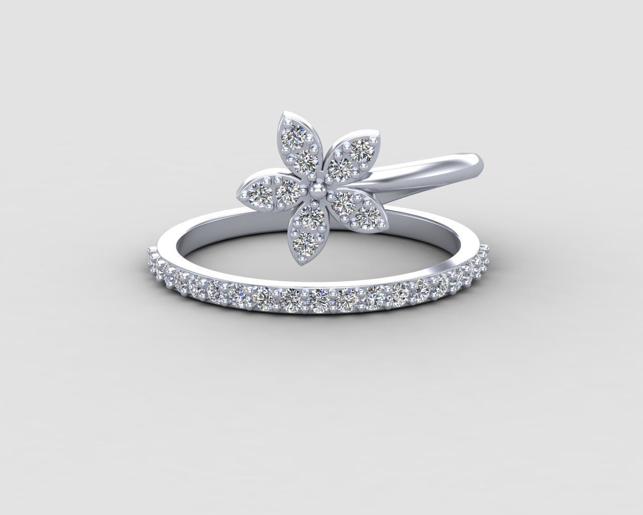 Minimal Flower ring 129-MW 3D print model_18