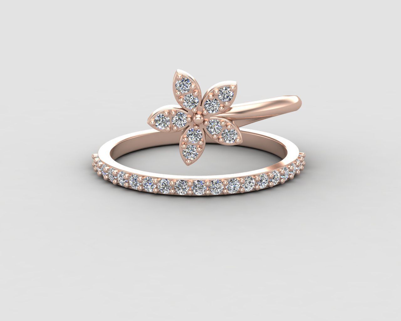 Minimal Flower ring 129-MW 3D print model_6