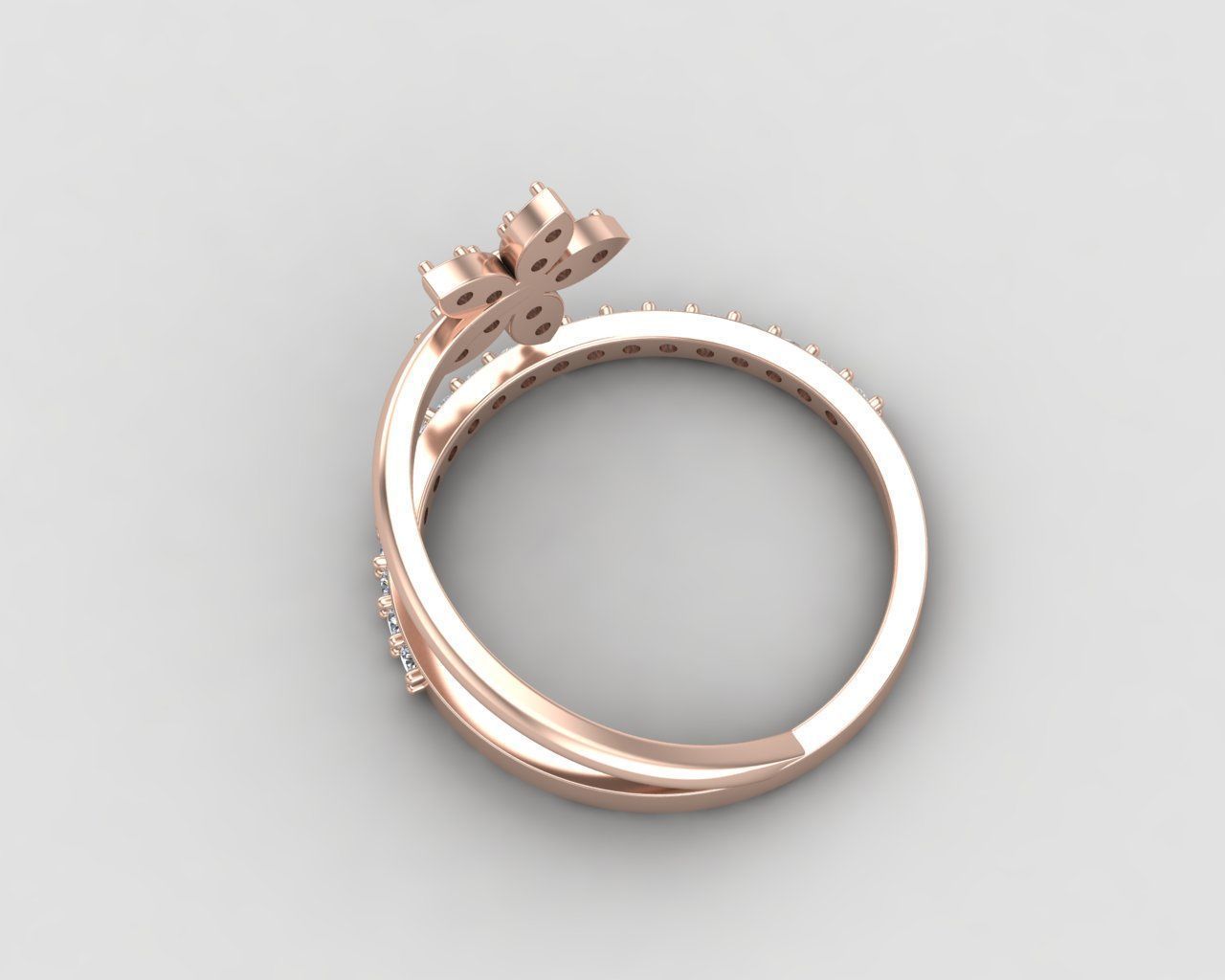 Minimal Flower ring 129-MW 3D print model_9