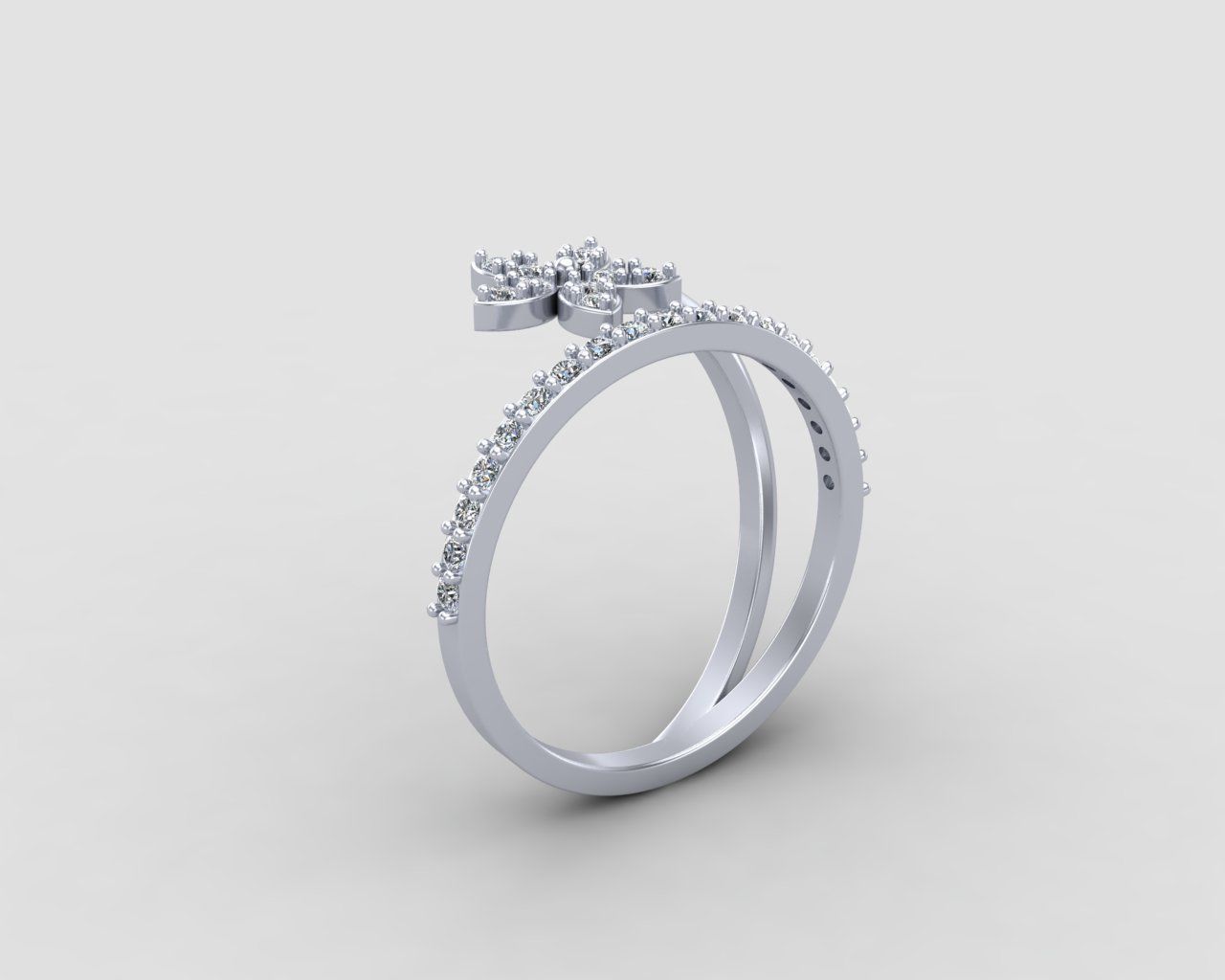 Minimal Flower ring 129-MW 3D print model_14