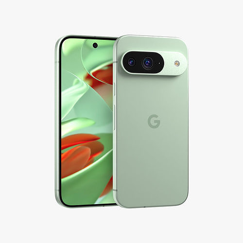 Google Pixel 9 Wintergreen Low-poly 3D model
