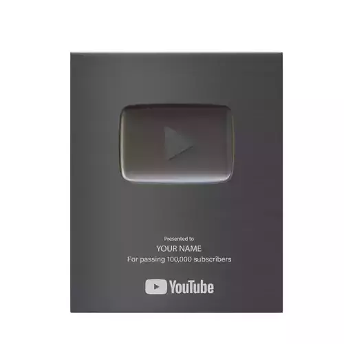 Silver play button Youtube 3D model