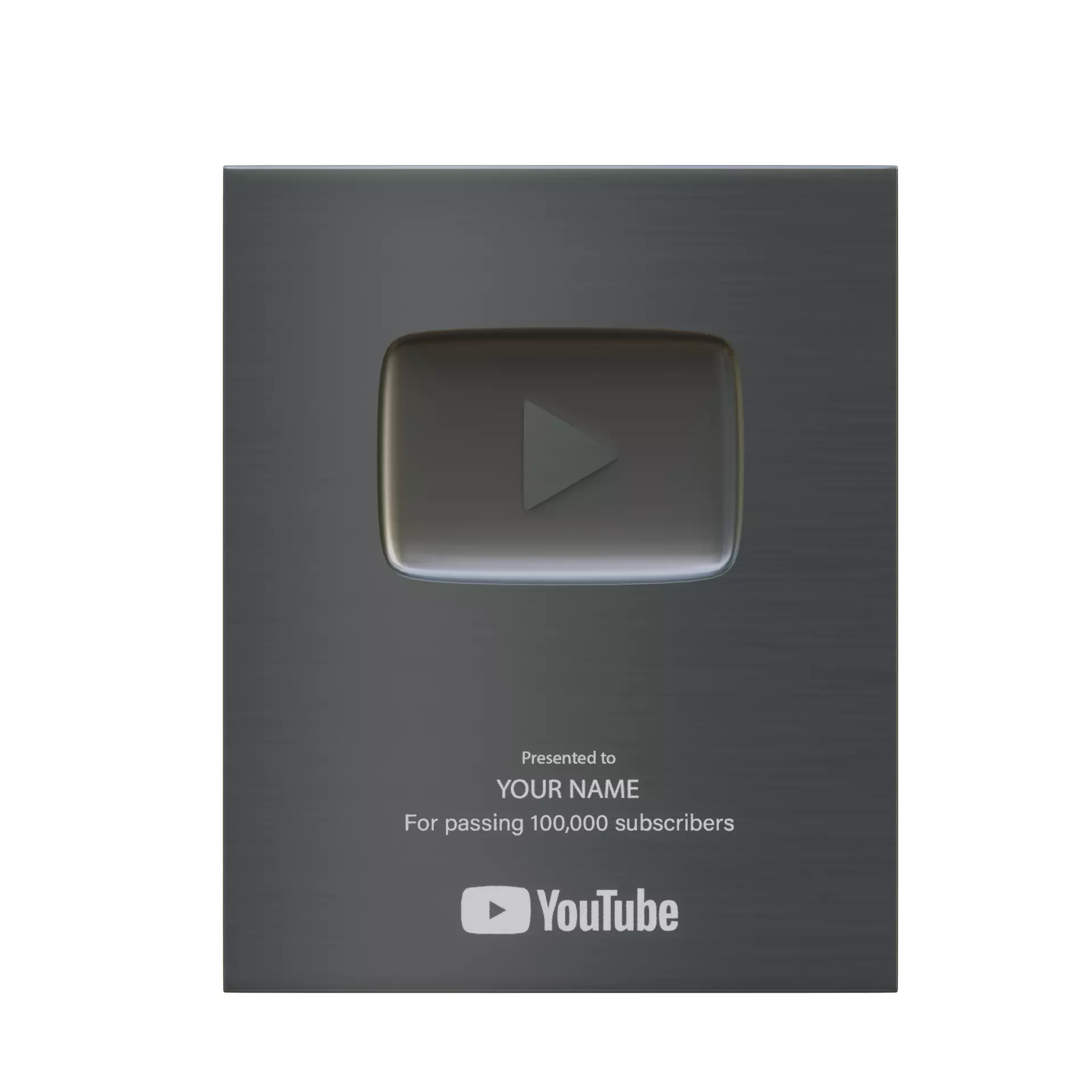 Silver play button Youtube 3D model_0