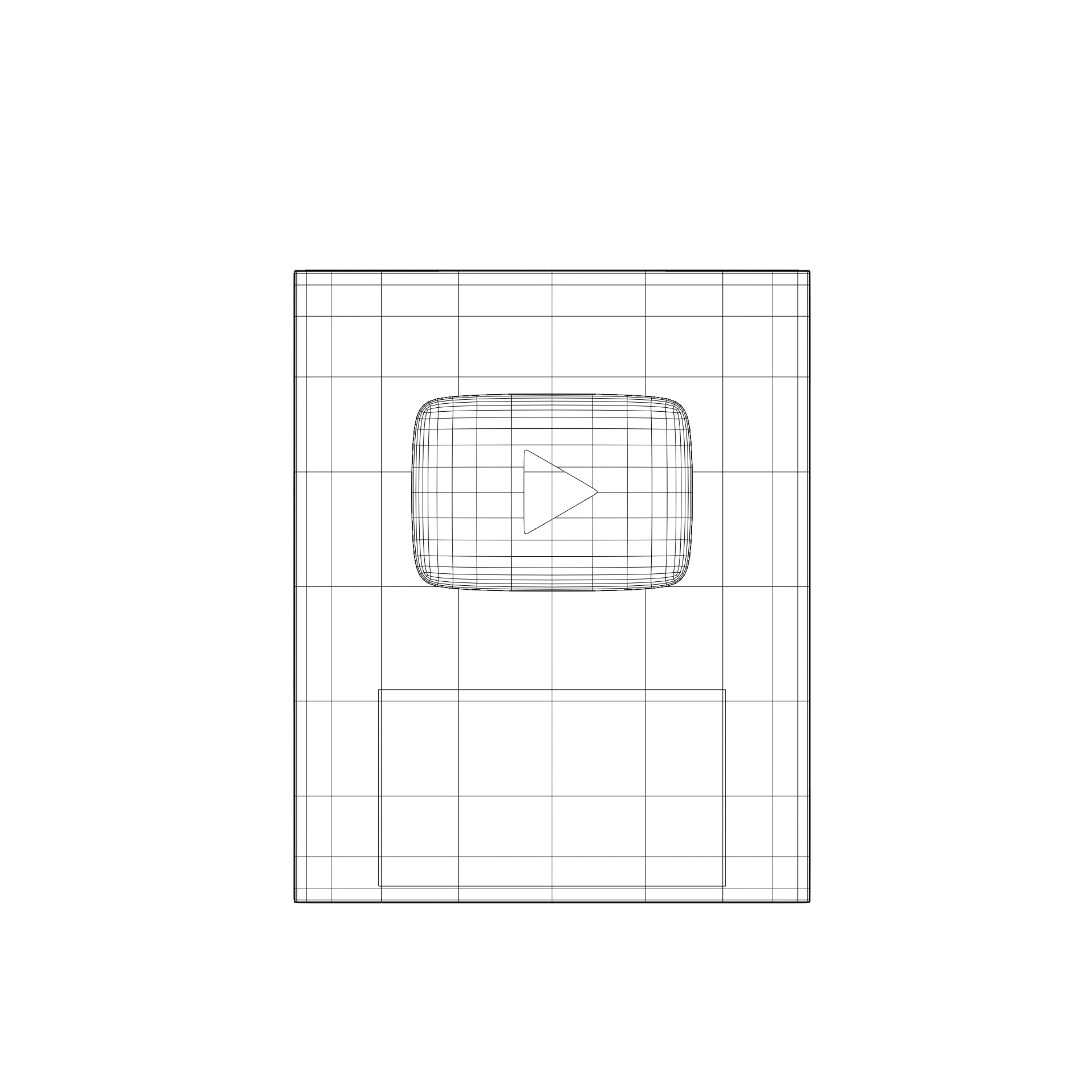 Silver play button Youtube 3D model_12