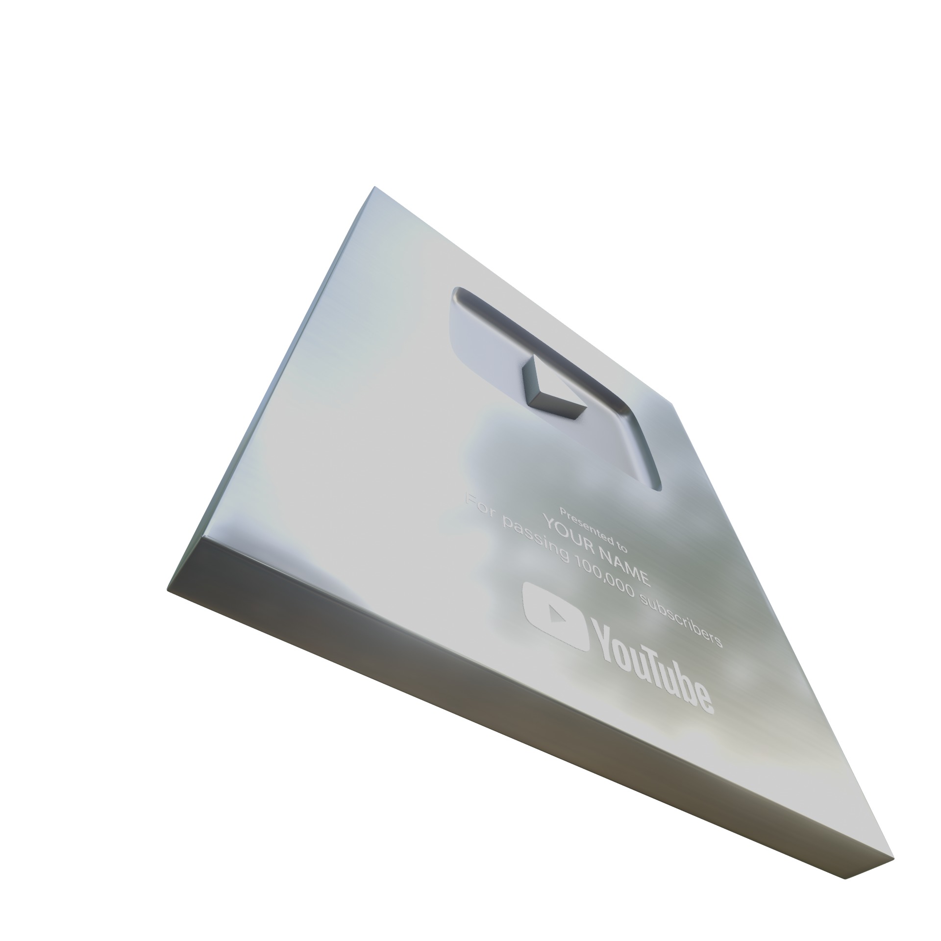 Silver play button Youtube 3D model_4