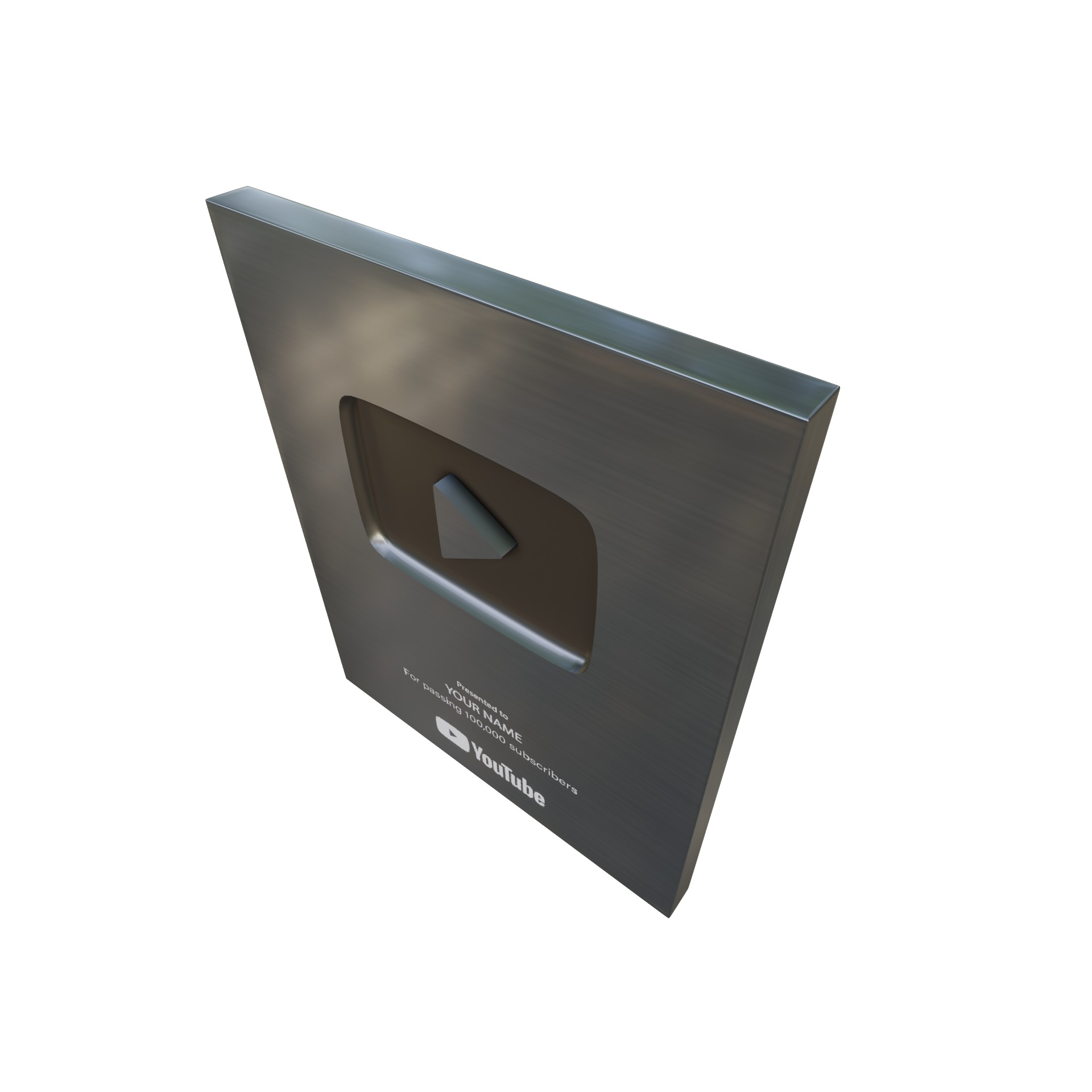 Silver play button Youtube 3D model_2
