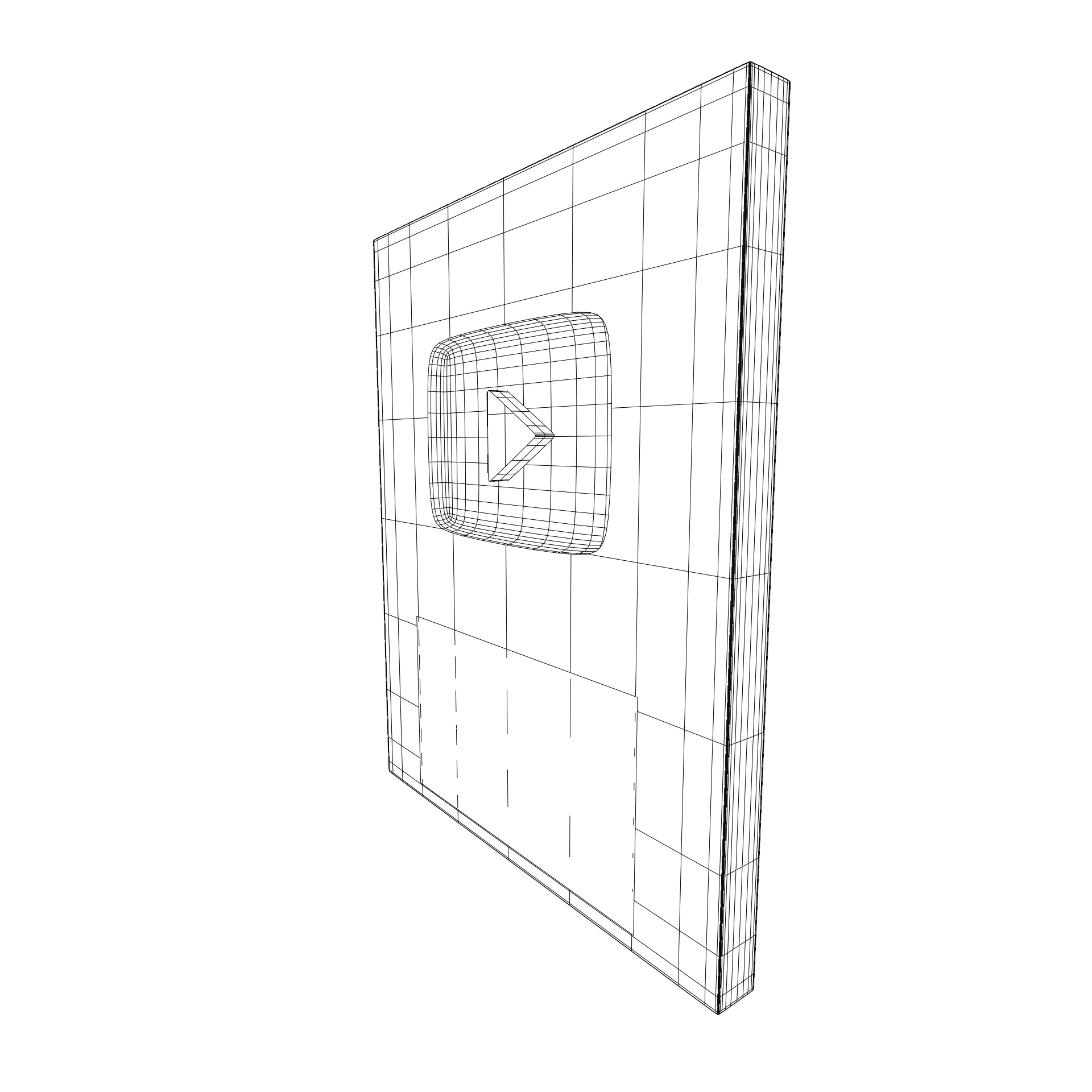 Silver play button Youtube 3D model_11