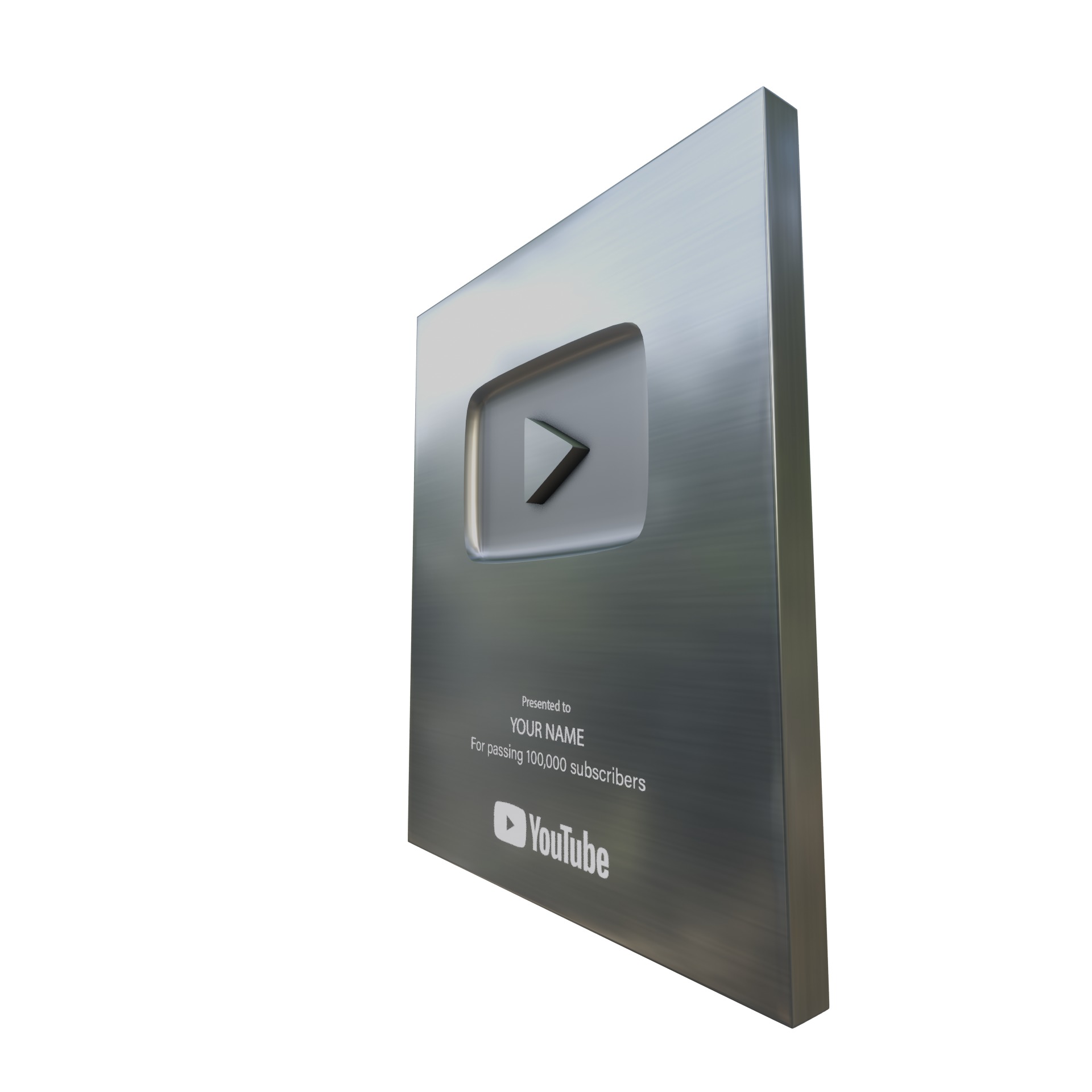 Silver play button Youtube 3D model_3