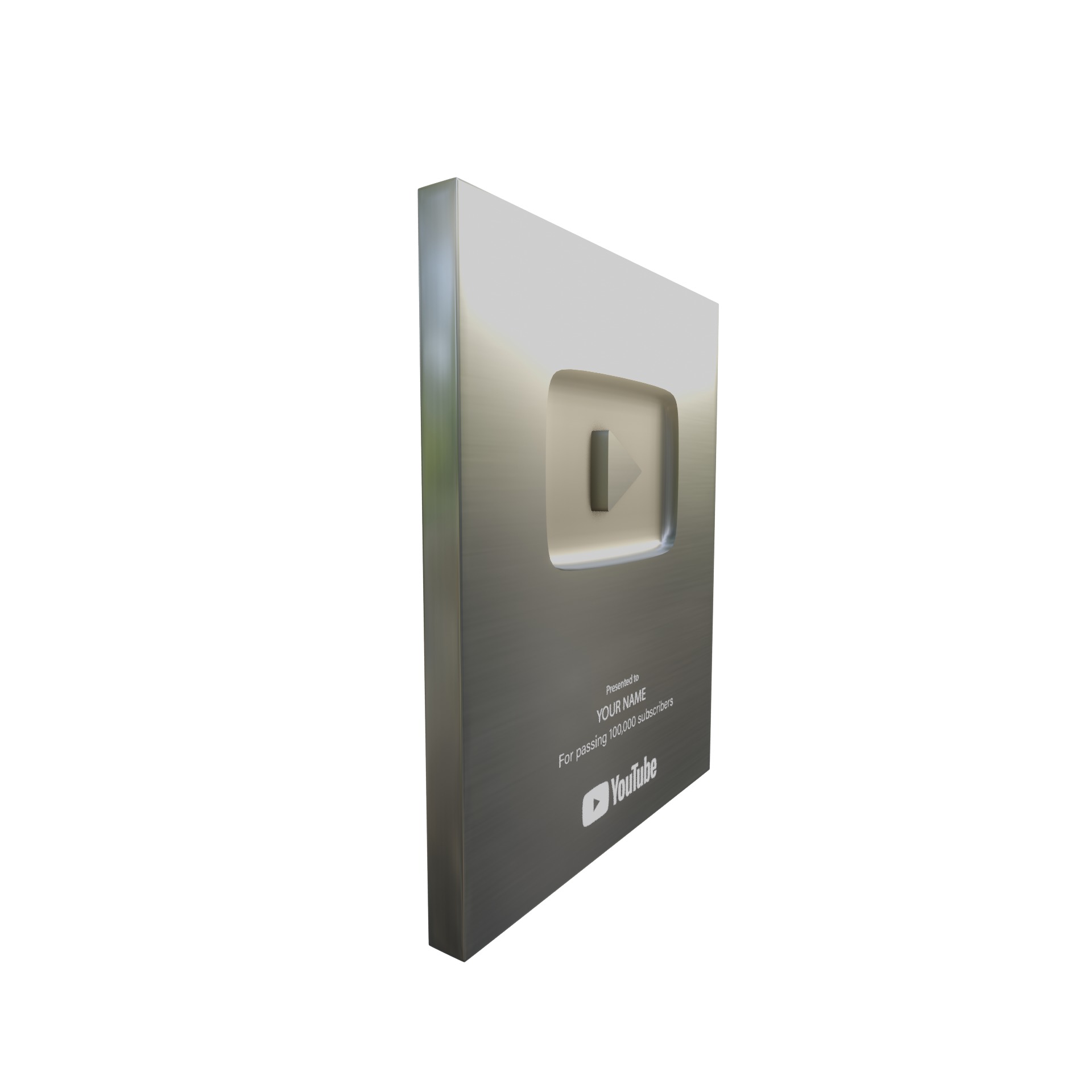 Silver play button Youtube 3D model_1