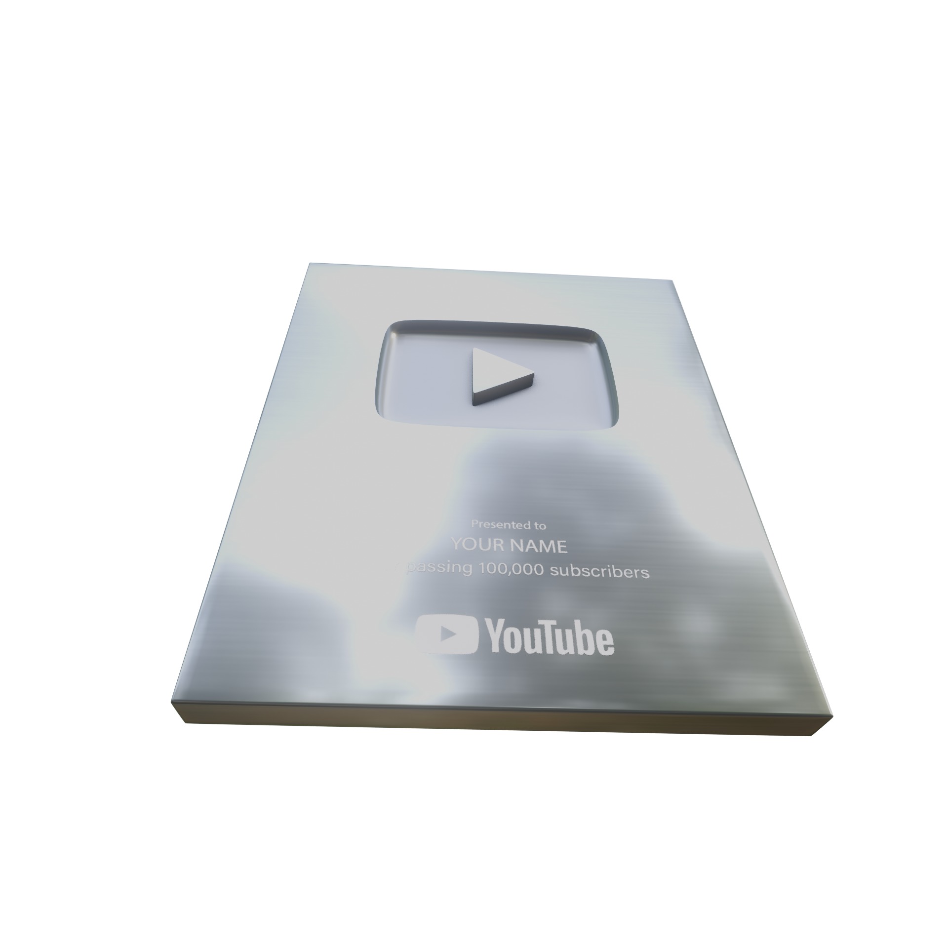 Silver play button Youtube 3D model_14