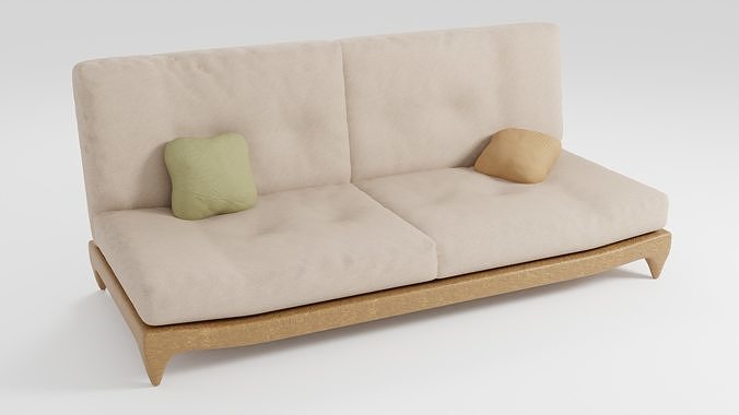 Compact stylish sofa with soft upholstery 3D model