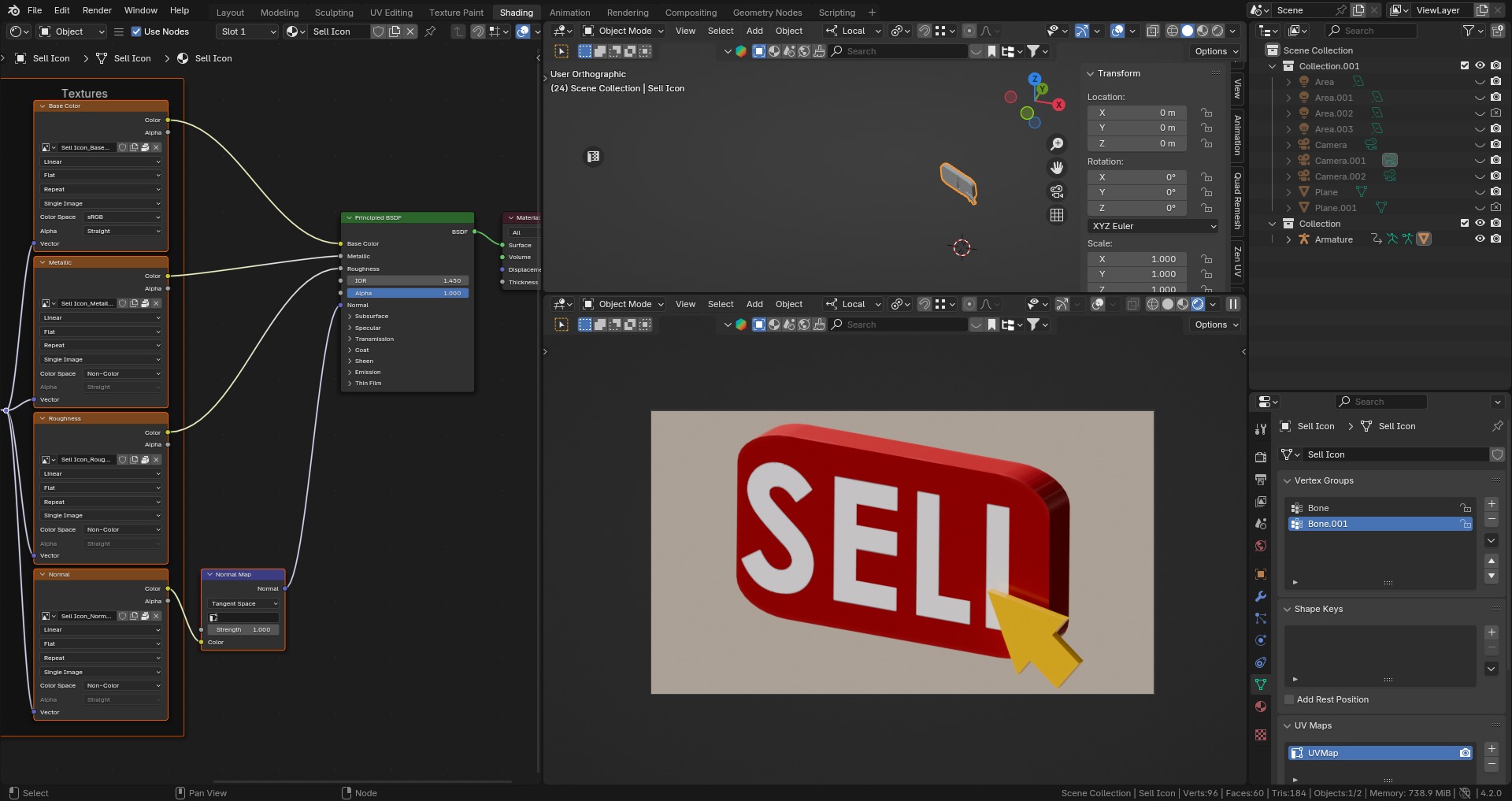 Marketing Icons - Sell Icon Low-poly 3D model_5