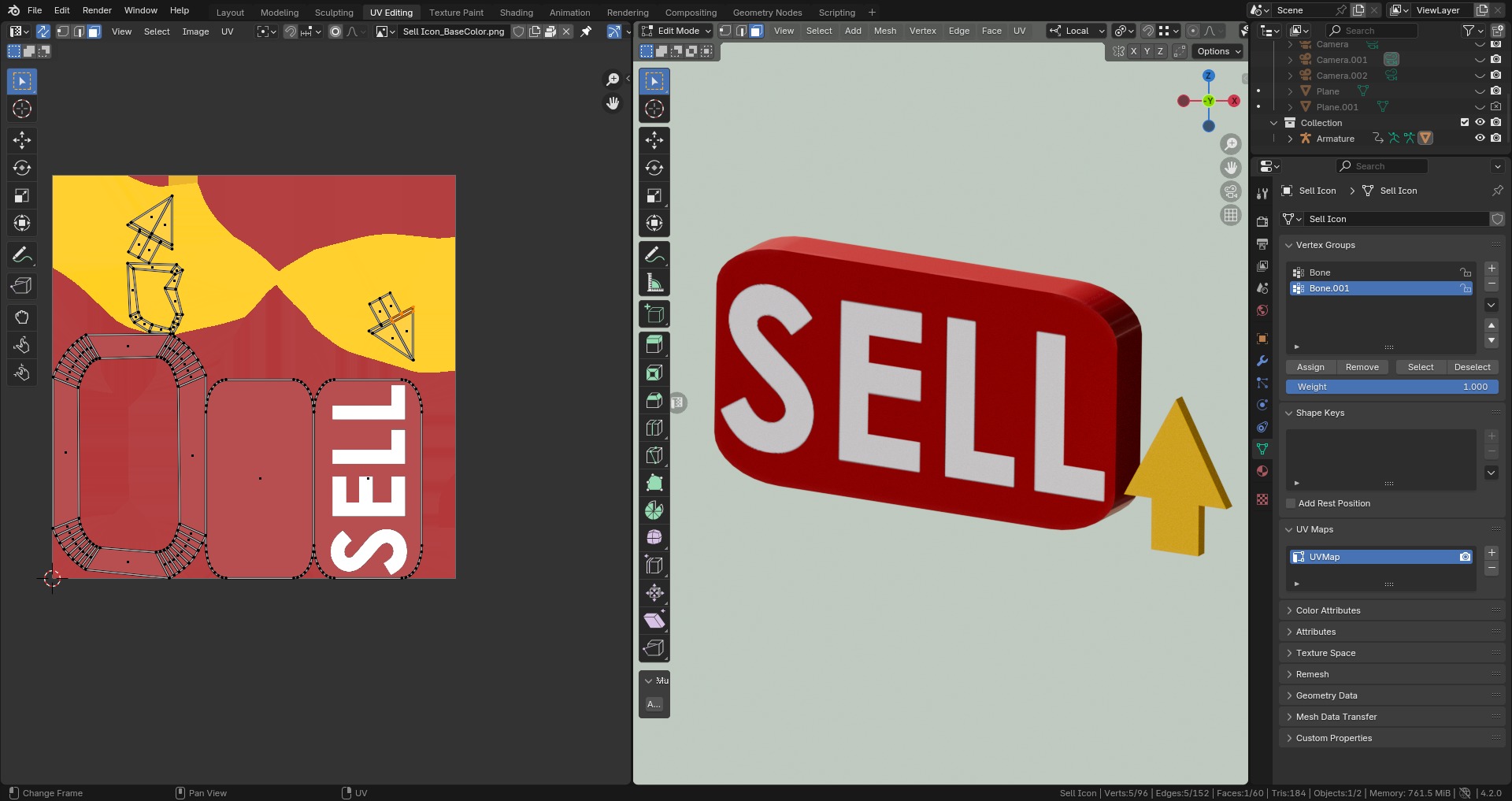 Marketing Icons - Sell Icon Low-poly 3D model_8