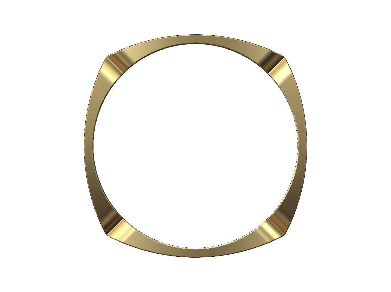 Square rounded sides and carved corners bangle bracelet 3D print model_1