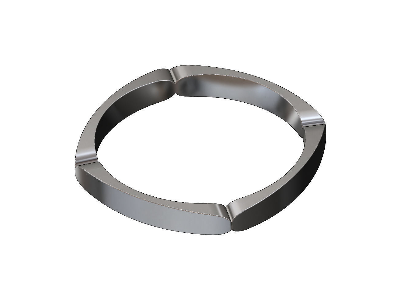 Square rounded sides and carved corners bangle bracelet 3D print model_10