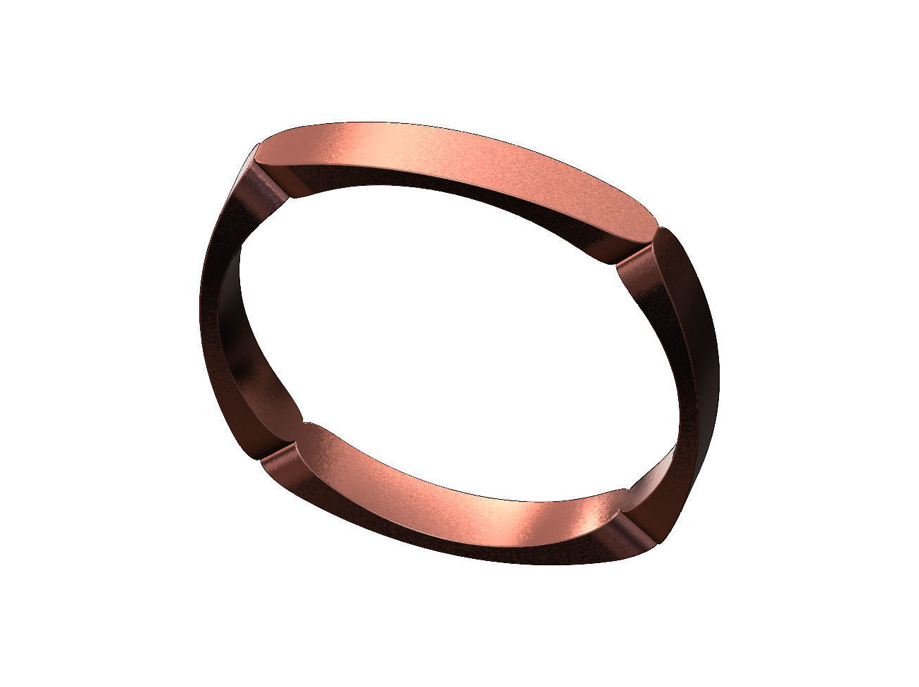 Square rounded sides and carved corners bangle bracelet 3D print model_9