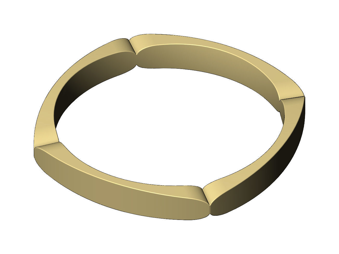 Square rounded sides and carved corners bangle bracelet 3D print model_8