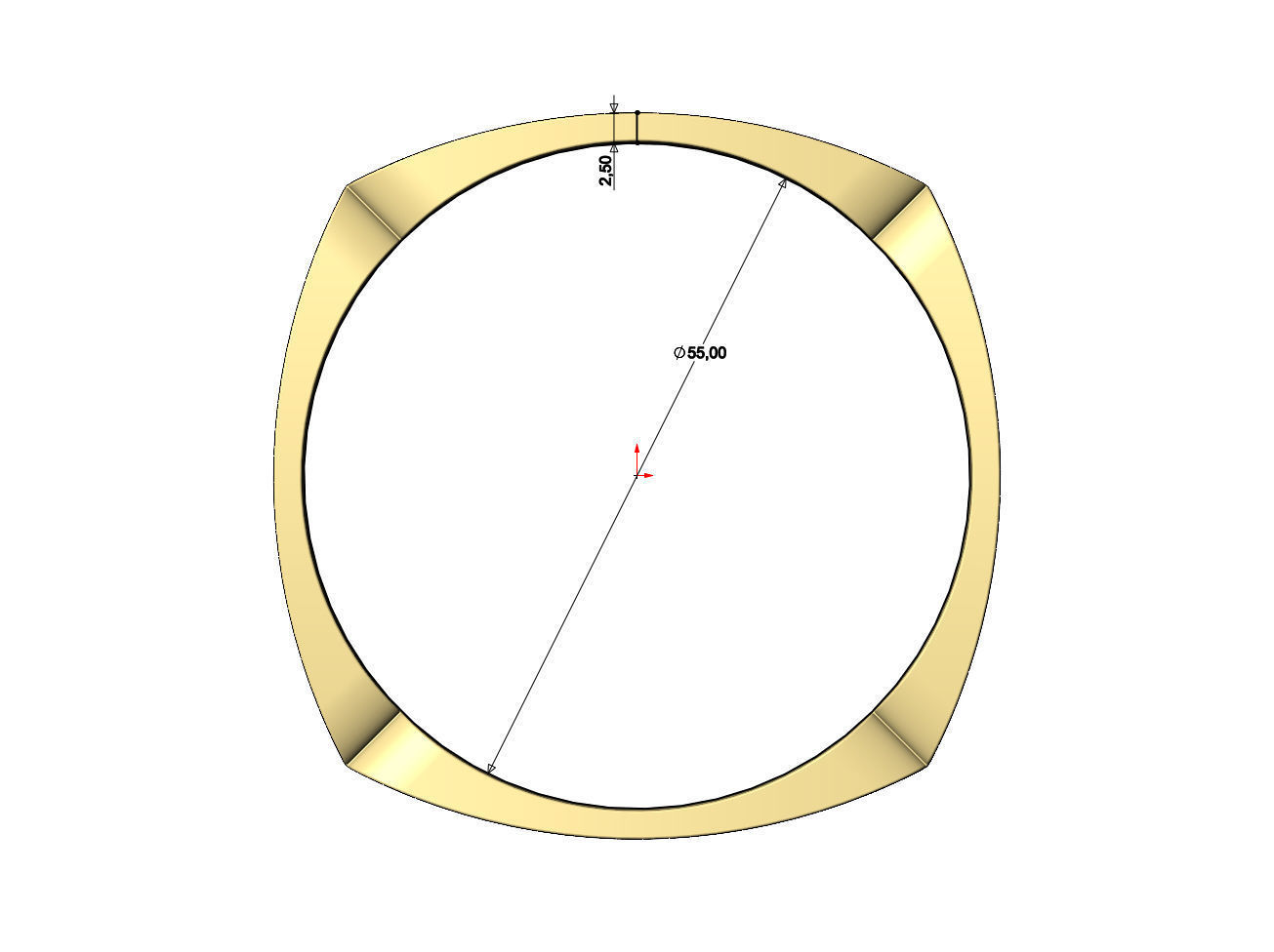 Square rounded sides and carved corners bangle bracelet 3D print model_6