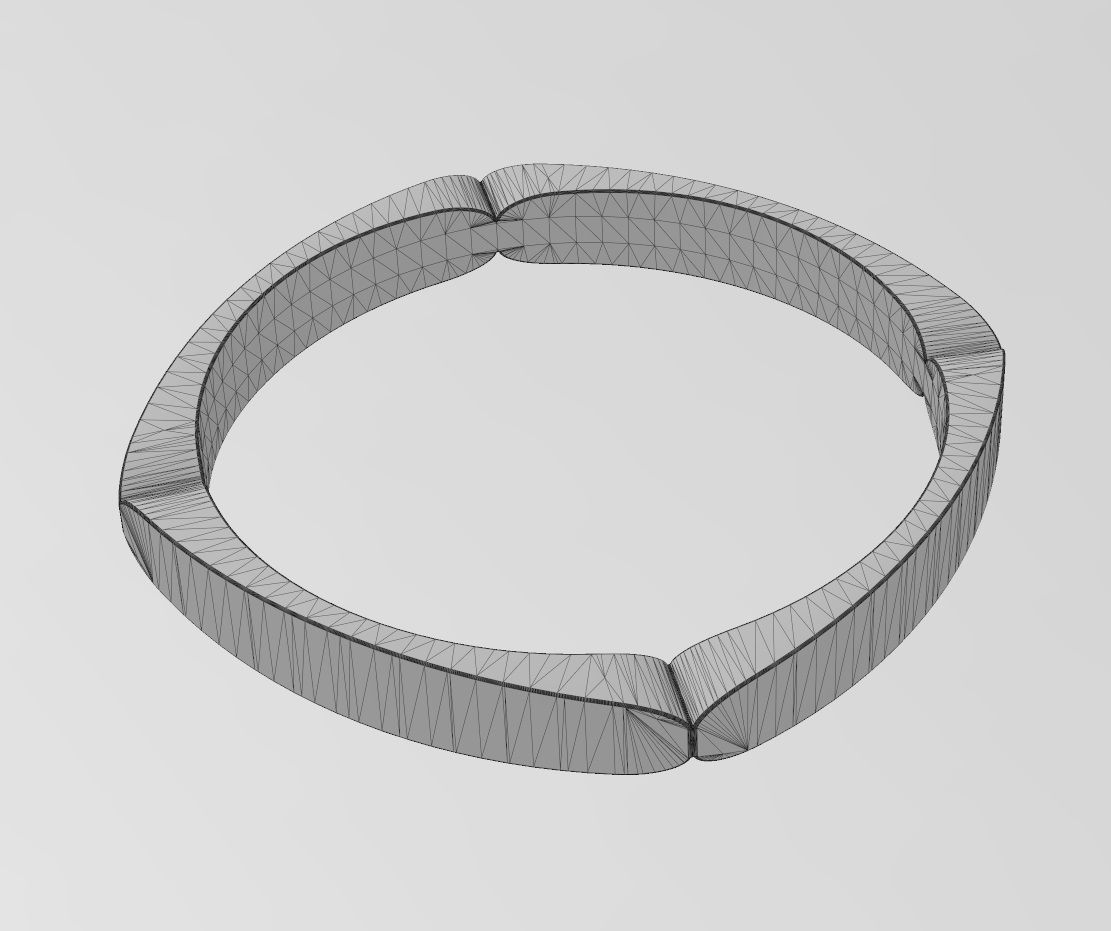 Square rounded sides and carved corners bangle bracelet 3D print model_14