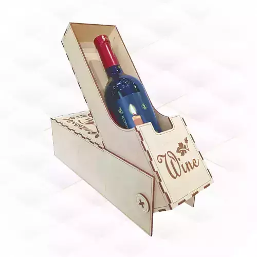 Gift wine box case laser cut design