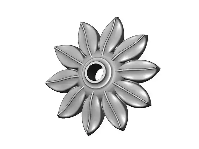 Ribbbed carved leaf ceiling medallion rosette relief sculpture