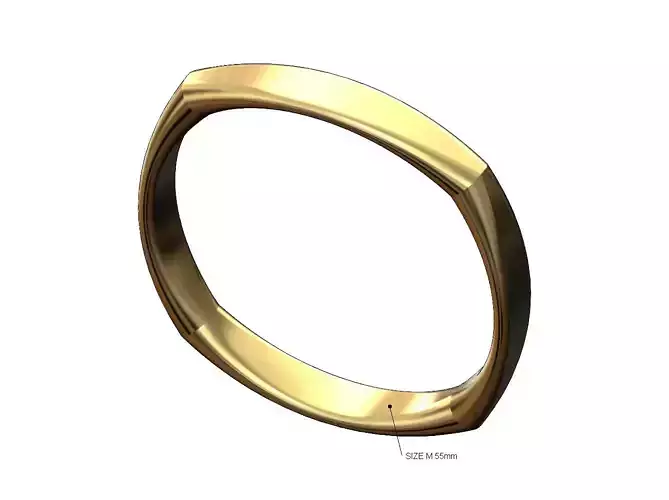 Square domed sides bangle bracelet