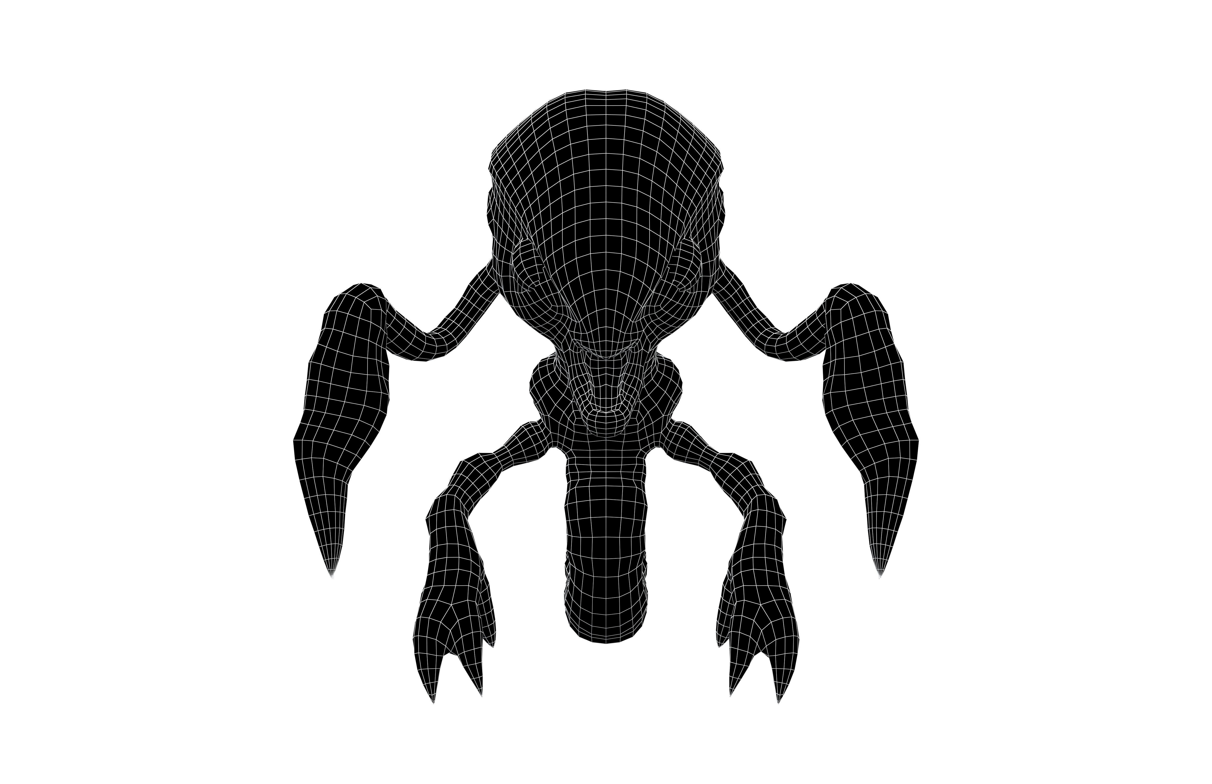 Aliens Monster v4 001 Low-poly 3D model_7