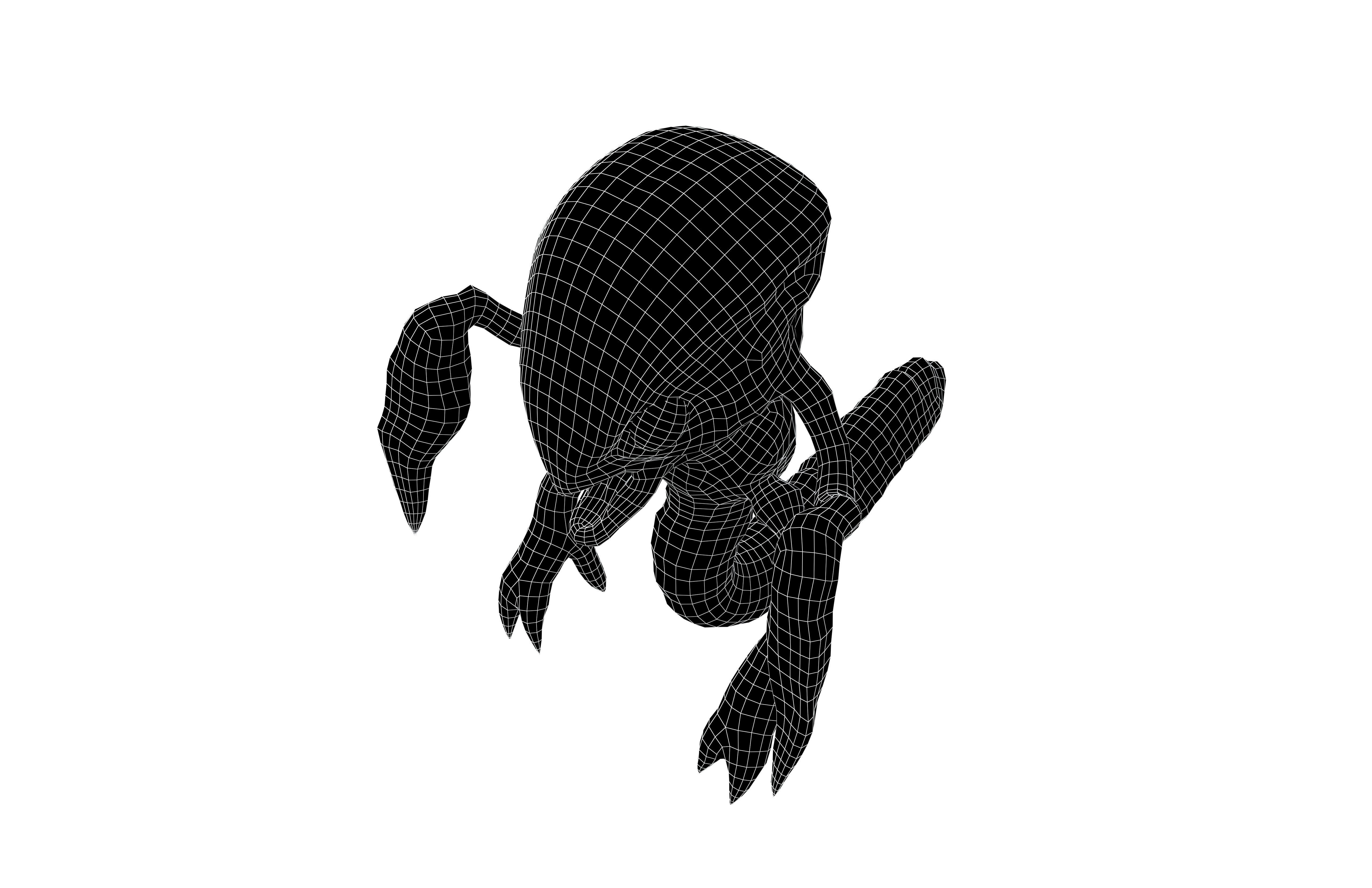 Aliens Monster v4 001 Low-poly 3D model_4