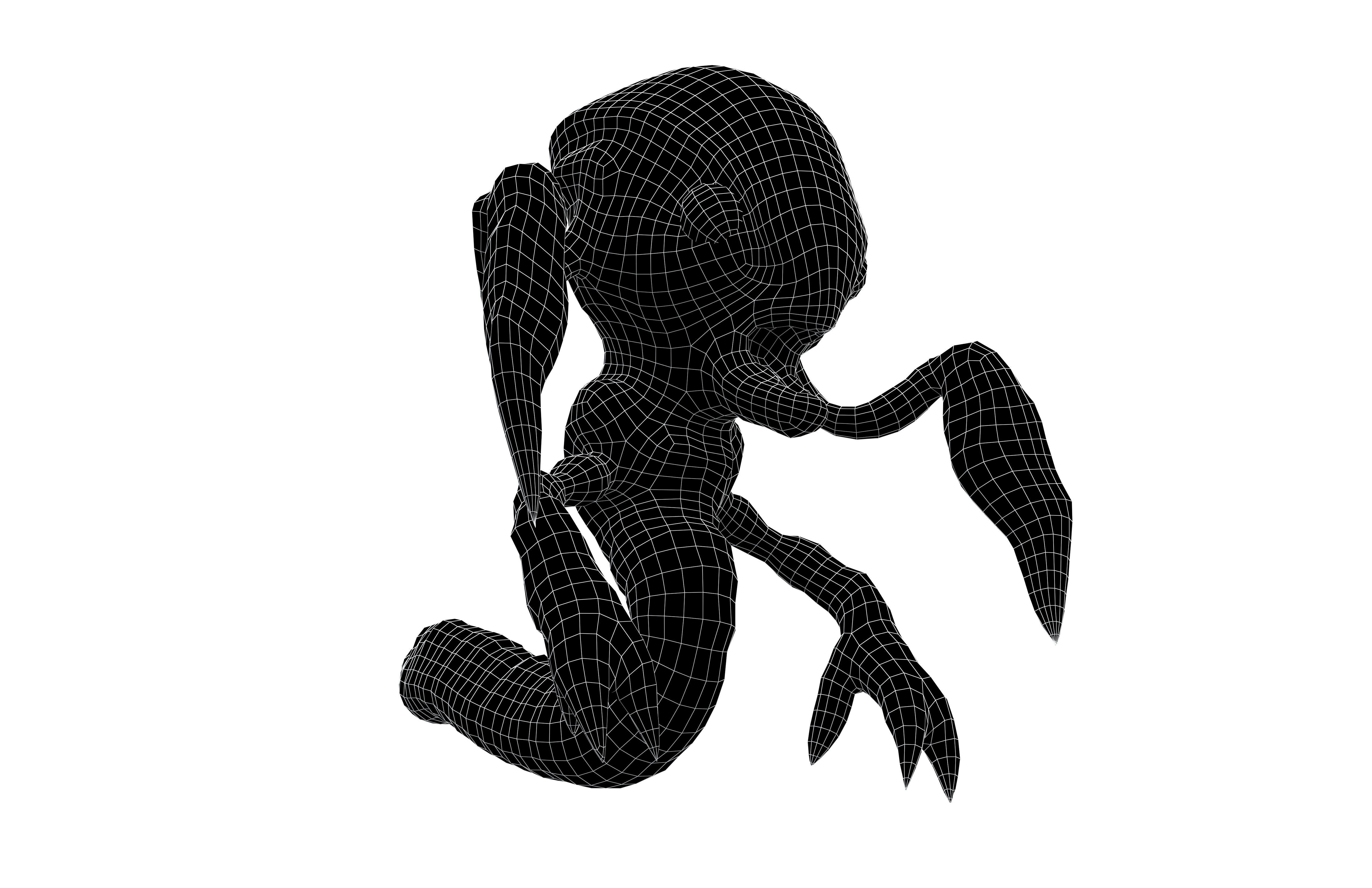 Aliens Monster v4 001 Low-poly 3D model_5